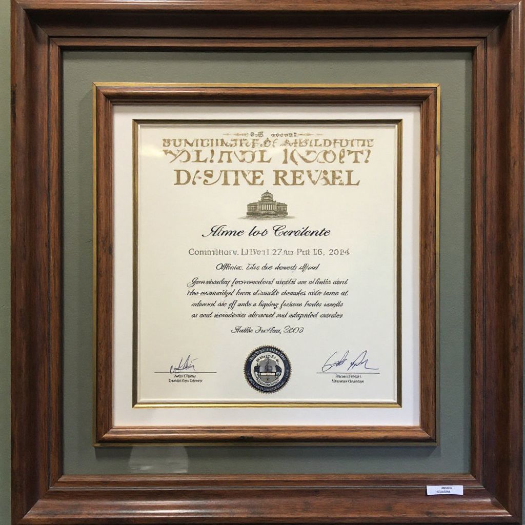 Community Impact Recognition certificate